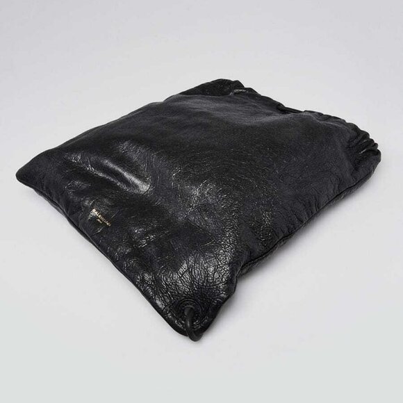 Balenciaga Black Leather Arena Drawstring Backpack Bag - Picture 2 of 10